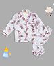 Pyjama Party Pure Cotton Woven Full Sleeves Shakey Wakey Printed Coordinating Night Suit Set - Blue