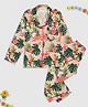 Pyjama Party Pure Cotton Woven Full Sleeves Tropical Theme Printed Coordinating Shirt & Pajama Night Suit - Multi Colour