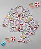 Pyjama Party Pure Cotton Woven Full Sleeves Girlcore Theme Printed Coordinating Shirt & Pajama Night Suit - White