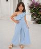 Foreverkidz Woven Sleeveless Frill Detailed Jumpsuit - Blue