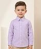 Rikidoos Cotton Woven Solid Shirt with Full Sleeves in Purple for 6-7 Years