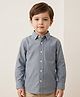 Rikidoos Cotton Woven Solid Shirt with Full Sleeves in Light/Sky Blue for 2-3 Years