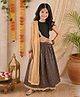 Woonie Cotton Woven Sleeveless Lace Embellished Lehenga Choli With Dupatta Set - Black