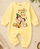 KNITROOT Cotton Knit Ganesh Chaturthi Theme Full Sleeves Ganpati Bappa Morya Text Printed Romper - Yellow