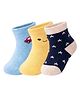 NEXT2SKIN Pack Of 3 Car & Stars Printed Socks - Navy Blue & Yellow