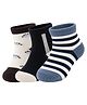 NEXT2SKIN Pack Of 3 Striped & Abstract Designed Socks - Air Force Blue & Black