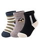 NEXT2SKIN Pack Of 3 Striped & Car Printed Socks - Air Force Blue & Tan