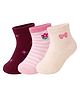 NEXT2SKIN Pack Of 3 Bow & Floral Printed Socks - Light Pink Wine & Cream