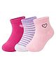 NEXT2SKIN Pack Of 3 Heart Printed & Striped Socks - White & Light Pink