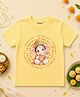 KNITROOT Cotton Knit Ganesh Chaturthi Theme Half Sleeves Shree Ganeshay Namah Text Printed Tee - Yellow