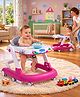 Baby Peepa Pig Multi-Functional Baby Walker|Activity cum Feeding Tray|Food Grade Stickers|Height Adjustable|Cushioned Seat|360° Wheels|Push Walker|Wheel Lock|Anti-Fall Protection - Pink