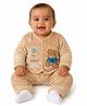 The little lookers Knit Full Sleeves Bear Embroidered Tee & Pants Set With Cap - Skin