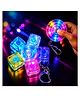 Vikrida Keyboard Fidget Keychain with LED Lights | Transparent Keyboard Button Finger Clicker Toy for Stress & Anxiety Relief | Portable Sensory Fidget Toy for Kids & Adults (5 Key Multicolor)