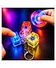 Vikrida Keyboard Fidget Keychain with LED Lights | Transparent Keyboard Button Finger Clicker Toy for Stress & Anxiety Relief | Portable Sensory Fidget Toy for Kids & Adults (3 Key Multicolor)