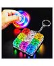 Vikrida Keyboard Fidget Keychain with LED Lights | Transparent Keyboard Button Finger Clicker Toy for Stress & Anxiety Relief | Portable Sensory Fidget Toy for Kids & Adults (9 Key Multicolor)