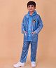 Mars Infiniti Full Sleeves Vehicle Designed Hooded Jacket & Pant Raincoat Set - Blue