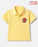 Babyhug Marvel 100% Cotton Knit Polo Neck Pique T-Shirt with Half Sleeves and Spider Man Applique - Yellow