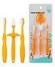 NEGOCIO Silicone Baby Toothbrush Baby Training to Brush Teeth Dental and Oral Cleaning Tool 3pcs Set - PACK OF 1 - COLOR MAY VARY