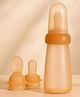 NEGOCIO 3 in 1 Silicone Squeeze Feeding Spoon Baby Food Dispenser for Infants Soft Travel Utensils - PACK OF 1 - COLOR MAY VARY