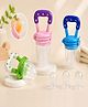 NEGOCIO Extra 3pcs Nipple Baby Fruit Feeder Pacifier Soft Silicone Food Nibbler for Teething Babies | Safe BPA-Free Fresh Fruit & Food Feeder | Baby Self-Feeding Teether - PACK OF 1 - COLOR MAY VARY