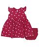 PUBU 100% Cotton Knit Sleeveless Floral Printed Dress With Bloomer - Maroon