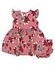 PUBU 100% Cotton Knit Sleeveless Floral Printed Dress With Bloomer - Light Pink