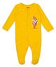 PUBU 100% Cotton Knit Full Sleeves Ice Cream Printed Footed Sleepsuit - Yellow