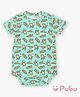 PUBU Cotton Knit Half Sleeves Sloth Printed Onesie - Mint