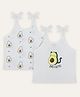 PUBU Cotton Woven Pack Of 2 Sleeveless Avocado Printed Tops - Green & White
