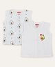 PUBU Cotton Woven Pack Of 2 Sleeveless Avocado Printed Tops - Green & White