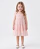 Peppermint Woven Sleeveless Floral Embroidered Dress - Peach
