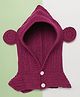 MayRa Knits Knitted Knit Ear Applique Detailed Crochet Cap - Purple Circumference - 25 Cms