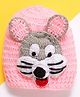 MayRa Knits Knitted Knit Mouse Embroidered Crochet Cap - Pink Circumference - 25 Cms