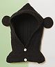 MayRa Knits Knitted Knit Ear Applique Detailed Crochet Cap - Green Circumference - 25 Cms