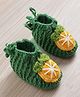 MayRa Knits Knitted Lemon Designed Hand Knitted Booties - Green