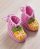 MayRa Knits Knitted Lemons Designed Hand Knitted Booties - Pink