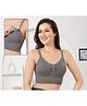 Fabme Woven Solid Maternity Bra With Front Open Nursing Access - Grey