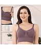 Fabme Woven Solid Maternity Bra With Front Open Nursing Access - Purple
