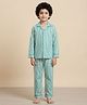 Funkrafts Poplin Woven Full Sleeves Striped Coordinating Shirt & Pajama Night Suit - Green