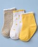 Doodle Poodle Cotton Knit Ankle Length Jacquard Socks With Polka Dots Design Pack of 3 in White, Yellow & Light Grey