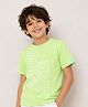 Bubble Berry Cotton Knit Half Sleeves Speed Mode Text Printed Tee - Light Green