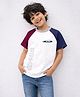 Bubble Berry Cotton Knit Half Raglan Sleeves Supercar Printed Tee - White