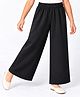 CrayonFlakes Cotton Knit Solid Pants - Black