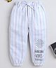 Baatcheet Cotton Woven Hakuna Vibes Text Printed Striped Joggers - Blue