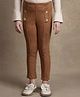 One Friday Knit Button Detailed Leggings - Brown