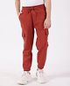 One Friday Cotton Knit Solid Joggers - Orange