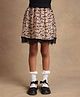One Friday Woven Typography Printed & Lace Detailed Skirt - Beige
