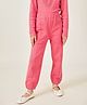 One Friday Cotton Knit Solid Joggers - Pink