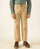 One Friday Cotton Woven Solid Trousers - Beige