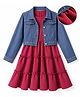 Hola Bonita 100% Cotton Knit Solid Dress and Jacket with Full Sleeves in Maroon
